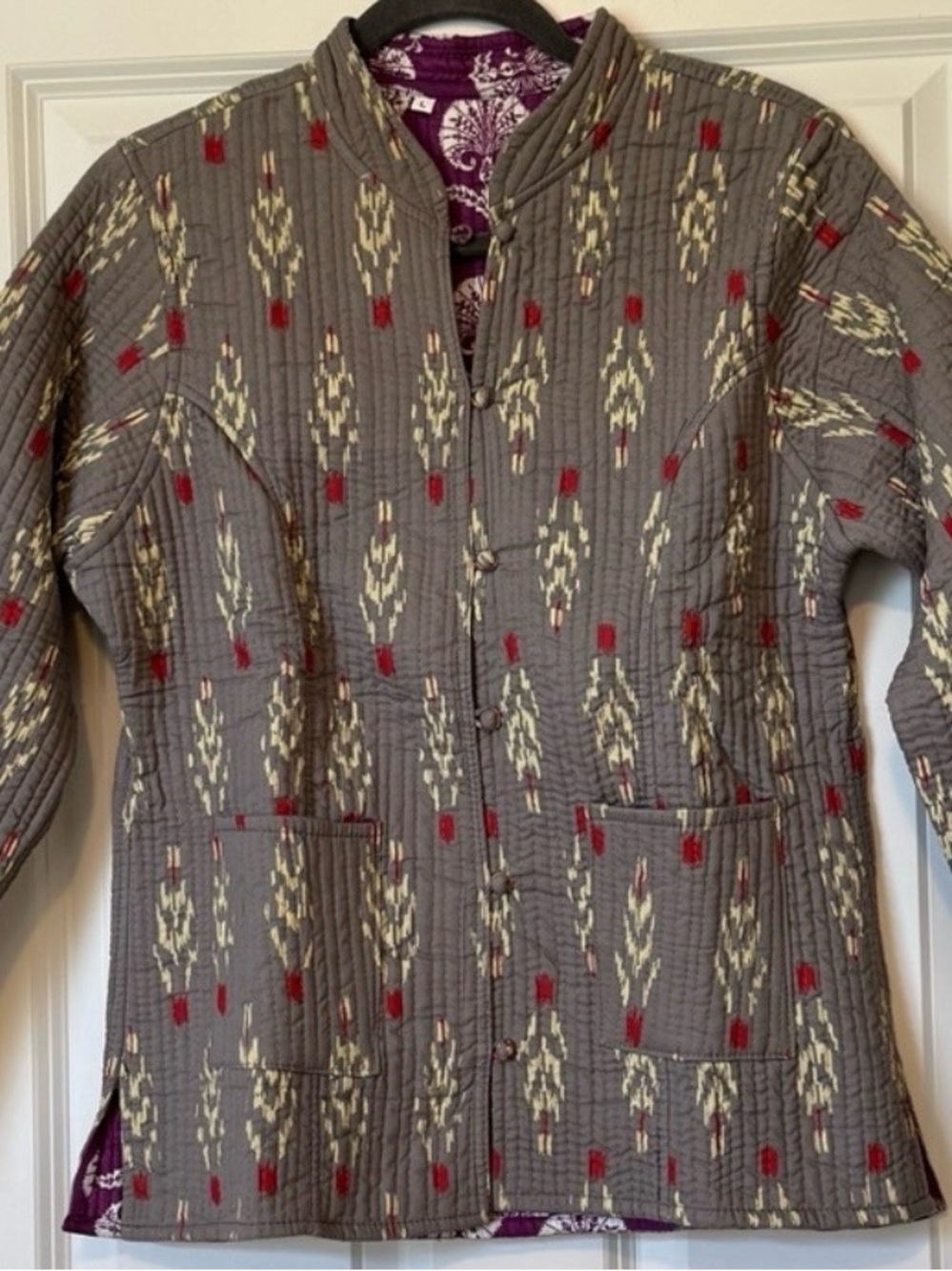 NWOT Cotton Block Print Quilted Jacket
